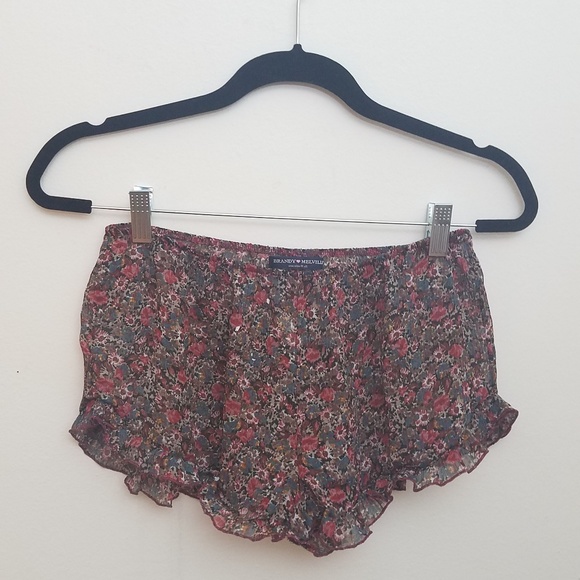 Brandy Melville Other - Brandy Melville Sheer Floral Lounge Shorts